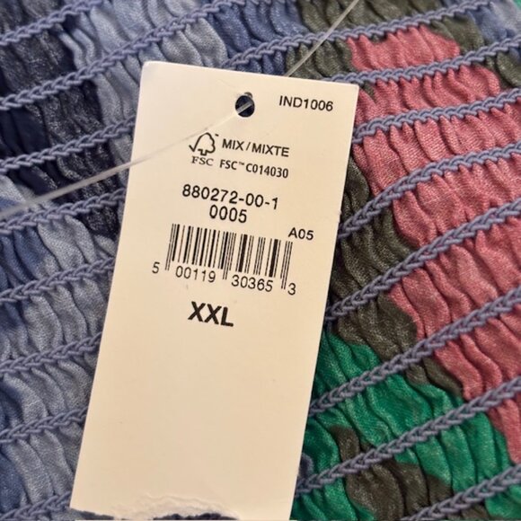 NWT Gap Spring Multi Floral Smocked Handkerchief Hem Midi Dress Size XXL - Picture 10 of 10